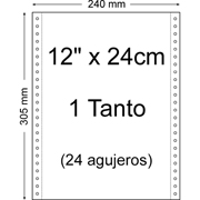 BASIC PAPEL CONTINUO BLANCO 12" x 24cm 1T 2.500-PACK 1224B1